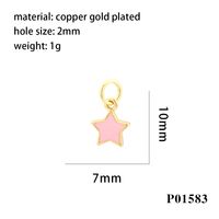 Simple Style Pentagram Copper Enamel 18k Gold Plated Charms sku image 2