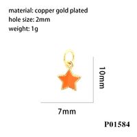 Simple Style Pentagram Copper Enamel 18k Gold Plated Charms sku image 5