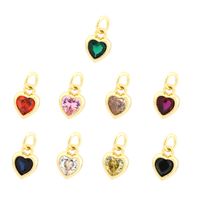 Inlaid Color Zircon Love Heart-shaped Necklace Bracelet Pendant Diy Decorative Pendant Handmade Materials Semi-finished Products Wholesale main image 9