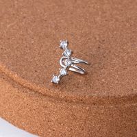 1 Piece Ear Cartilage Rings & Studs Sweet Shiny Heart Shape Copper Plating Inlay Zircon sku image 1