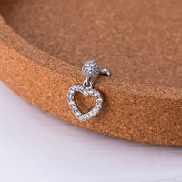 1 Piece Ear Cartilage Rings & Studs Sweet Shiny Heart Shape Copper Plating Inlay Zircon sku image 5
