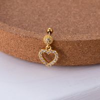 1 Piece Ear Cartilage Rings & Studs Sweet Shiny Heart Shape Copper Plating Inlay Zircon sku image 6