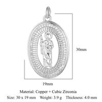 Virgin Angel Copper Zircon Pendant Cross Diy Ornament Accessories Virgin Om Necklace Bracelet Pendant sku image 23