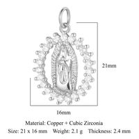 Virgin Angel Copper Zircon Pendant Cross Diy Ornament Accessories Virgin Om Necklace Bracelet Pendant sku image 3
