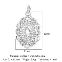 Virgin Angel Copper Zircon Pendant Cross Diy Ornament Accessories Virgin Om Necklace Bracelet Pendant sku image 17