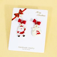 1 Pair Princess Cute Sweet Santa Claus Snowman Snowflake Irregular Alloy Ear Studs sku image 2