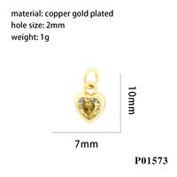 Inlaid Color Zircon Love Heart-shaped Necklace Bracelet Pendant Diy Decorative Pendant Handmade Materials Semi-finished Products Wholesale sku image 6