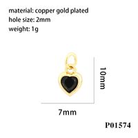 Inlaid Color Zircon Love Heart-shaped Necklace Bracelet Pendant Diy Decorative Pendant Handmade Materials Semi-finished Products Wholesale sku image 9