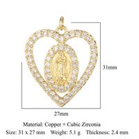 Simple Style Cross Moon Copper Plating Inlay Zircon 18k Gold Plated Charms Jewelry Accessories sku image 23