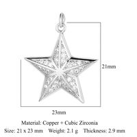 Simple Style Cross Moon Copper Plating Inlay Zircon 18k Gold Plated Charms Jewelry Accessories sku image 10