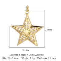 Simple Style Cross Moon Copper Plating Inlay Zircon 18k Gold Plated Charms Jewelry Accessories sku image 11