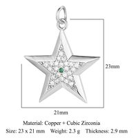 Simple Style Cross Moon Copper Plating Inlay Zircon 18k Gold Plated Charms Jewelry Accessories sku image 8