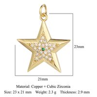 Simple Style Cross Moon Copper Plating Inlay Zircon 18k Gold Plated Charms Jewelry Accessories sku image 9