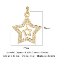Simple Style Cross Moon Copper Plating Inlay Zircon 18k Gold Plated Charms Jewelry Accessories sku image 15