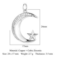 Simple Style Cross Moon Copper Plating Inlay Zircon 18k Gold Plated Charms Jewelry Accessories sku image 12