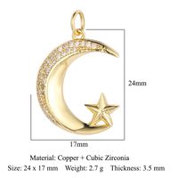 Simple Style Cross Moon Copper Plating Inlay Zircon 18k Gold Plated Charms Jewelry Accessories sku image 13