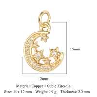 Simple Style Cross Moon Copper Plating Inlay Zircon 18k Gold Plated Charms Jewelry Accessories sku image 1