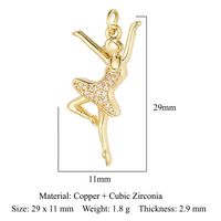 Simple Style Cross Moon Copper Plating Inlay Zircon 18k Gold Plated Charms Jewelry Accessories sku image 3