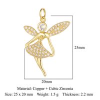 Simple Style Cross Moon Copper Plating Inlay Zircon 18k Gold Plated Charms Jewelry Accessories sku image 17