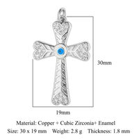 Simple Style Cross Moon Copper Plating Inlay Zircon 18k Gold Plated Charms Jewelry Accessories sku image 4