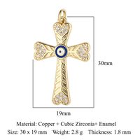 Simple Style Cross Moon Copper Plating Inlay Zircon 18k Gold Plated Charms Jewelry Accessories sku image 6