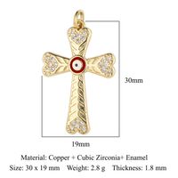 Simple Style Cross Moon Copper Plating Inlay Zircon 18k Gold Plated Charms Jewelry Accessories sku image 7