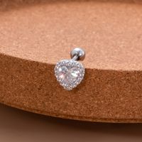 1 Piece Ear Cartilage Rings & Studs Elegant Sweet Round Water Droplets Heart Shape 316 Stainless Steel  Copper Plating Inlay Zircon sku image 6