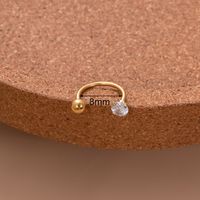 1 Piece Ear Cartilage Rings & Studs Elegant Sweet Round Water Droplets Heart Shape 316 Stainless Steel  Copper Plating Inlay Zircon sku image 4