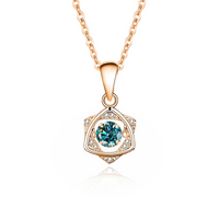 Simple Style Solid Color Sterling Silver Inlay Moissanite Zircon Pendant Necklace sku image 8