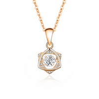 Simple Style Solid Color Sterling Silver Inlay Moissanite Zircon Pendant Necklace sku image 2