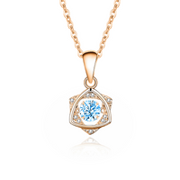 Simple Style Solid Color Sterling Silver Inlay Moissanite Zircon Pendant Necklace sku image 4