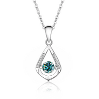 Simple Style Solid Color Sterling Silver Inlay Moissanite Zircon Pendant Necklace sku image 7