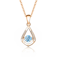 Simple Style Solid Color Sterling Silver Inlay Moissanite Zircon Pendant Necklace sku image 4