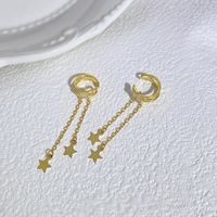 1 Pair Elegant Simple Style Star Inlay Sterling Silver Zircon Drop Earrings main image 4