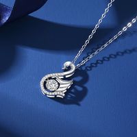 Simple Style Swan Sterling Silver Inlay Moissanite Zircon Pendant Necklace main image 1