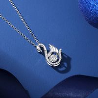 Simple Style Swan Sterling Silver Inlay Moissanite Zircon Pendant Necklace main image 4