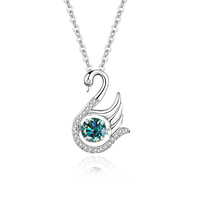Simple Style Swan Sterling Silver Inlay Moissanite Zircon Pendant Necklace sku image 7