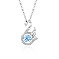 Simple Style Swan Sterling Silver Inlay Moissanite Zircon Pendant Necklace sku image 3