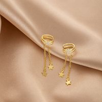 1 Pair Elegant Simple Style Star Inlay Sterling Silver Zircon Drop Earrings sku image 1
