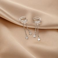 1 Pair Elegant Simple Style Star Inlay Sterling Silver Zircon Drop Earrings sku image 2