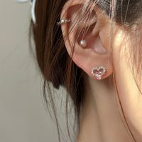 1 Piece Ear Cartilage Rings & Studs Casual Round Water Droplets Heart Shape 316 Stainless Steel  Copper Plating Inlay Zircon main image 1