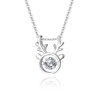 Simple Style Antlers Sterling Silver Inlay Moissanite Zircon Pendant Necklace sku image 5