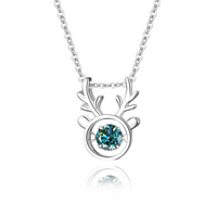 Simple Style Antlers Sterling Silver Inlay Moissanite Zircon Pendant Necklace sku image 7