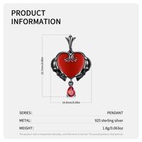 Simple Style Heart Shape Sterling Silver Inlay Zircon Charms Jewelry Accessories main image 2