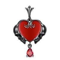 Simple Style Heart Shape Sterling Silver Inlay Zircon Charms Jewelry Accessories sku image 2