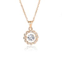 Simple Style Solid Color Sterling Silver Inlay Moissanite Zircon Pendant Necklace main image 2