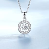 Simple Style Solid Color Sterling Silver Inlay Moissanite Zircon Pendant Necklace main image 5