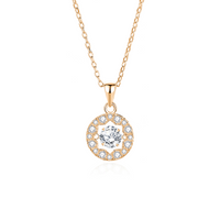 Simple Style Solid Color Sterling Silver Inlay Moissanite Zircon Pendant Necklace sku image 2