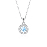 Simple Style Solid Color Sterling Silver Inlay Moissanite Zircon Pendant Necklace sku image 3