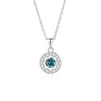 Simple Style Solid Color Sterling Silver Inlay Moissanite Zircon Pendant Necklace sku image 6